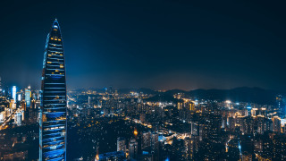 Tall building city night lights - cui bai free wallpaper
