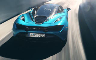 Blue sports car road sky - the car free wallpaper