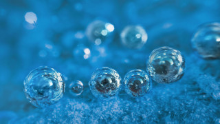 Glass balls blue surface snow - a blue surface free wallpaper