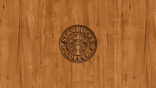 Wooden wall starbucks logo black - a wooden background free wallpaper