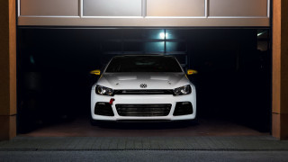 White car garage lights hood - a garage free wallpaper