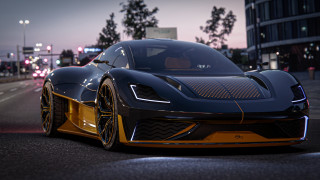 Black yellow sports car night 3 - unreal engine 5 free wallpaper