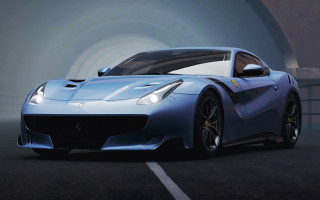 Blue sports car tunnel rendering - a black roof free wallpaper