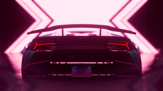Futuristic car neon holography raytraced - a futuristic setting free wallpaper