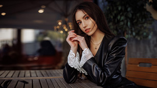 Woman sitting portrait artnouveau serious - art nouveau free wallpaper