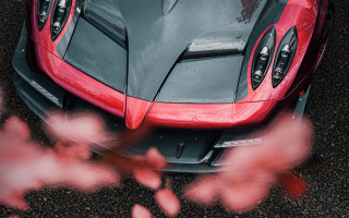 Red black sportscar cobra jigsaw - the foreground and a blurry background free wallpaper