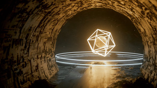 Light painting geometrical tunnel music - music free wallpaper