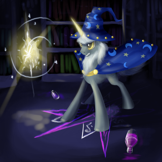 Unicorn wizard hat wand library - holography free wallpaper