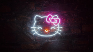 Neon hello kitty brick hologram - a hologram free wallpaper