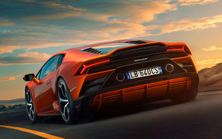 Red sports car sunset cloudy 2 - sunset free wallpaper