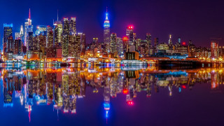 Tokyo city skyline night reflections - a reflection free wallpaper