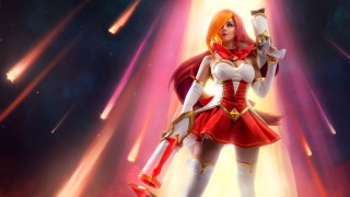Red aurora sword galaxy night - art free wallpaper for desktop