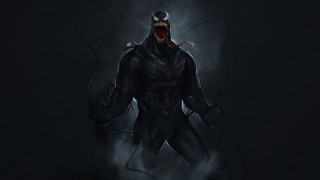 Demon man black suit glowing - digital free wallpaper for desktop
