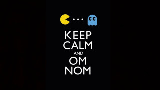 Black background yellow blue ghost - text free wallpaper