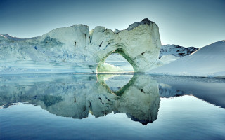 Iceberg reflection mountains blue sky - the water and mountains free wallpaper