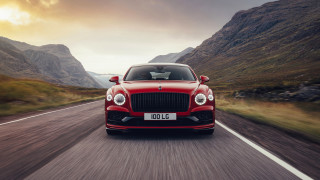 Red bentley mountain road sky - andrew law free wallpaper
