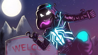 Creepy cartoon character moon aurora - a cartoon character holding free wallpaper