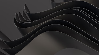 Wavy wall clock abstract sculpture - black free wallpaper for desktop