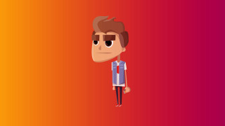 Cartoon character red background orange - character design free wallpaper