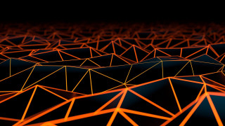 Black background orange lines generative - octane renderer free wallpaper