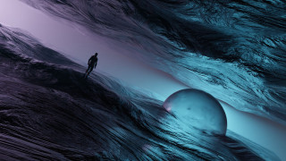 Man wave beach planet sand - in the ocean free wallpaper