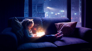 Girl candle window city aurora - a couch holding free wallpaper