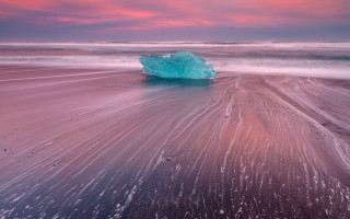 Blue iceberg beach sunset mystical - derold page free wallpaper