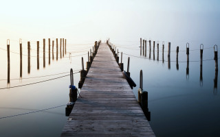 Dock poles boats tranquil outdoors - a few boat free wallpaper