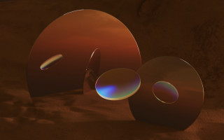 Shiny discs sandy ground red - shiny free wallpaper