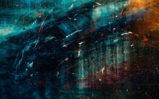 Abstract astronaut fireworks city night - white dot free wallpaper