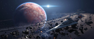 Star wars spaceship red planet 4 - a spaceship free wallpaper