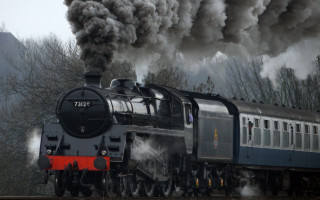 Train smoke forest tiltshift precisionism - area free wallpaper