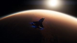 Space ship red planet bright - a space ship free wallpaper