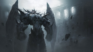 Demonic creature foggy night galaxy - bayard wu free wallpaper