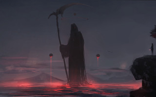 Alien man water hero sunset - the middle of a body free wallpaper
