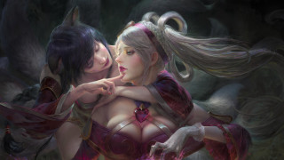Cosplay demon kiss fox ears - league of legends concept art free wallpaper