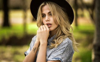 Woman hat park blonde tattoo - a picture in a park free wallpaper