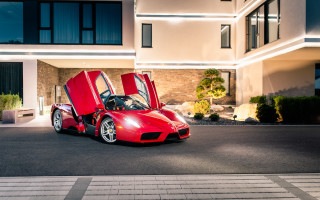 Red sports car night artdeco - its door free wallpaper