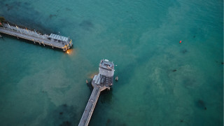 Pier boat light ecological art - a pier free wallpaper