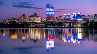 Tokyo city skyline lake night 2 - a reflection of the city free wallpaper