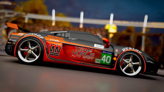 Red sports car number driving - the side of its free wallpaper