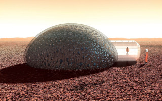 Desert man large object gradient - panfuturism free wallpaper
