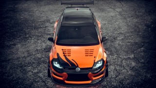 Orange car parking lot black 2 - a black hood free wallpaper