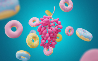 Doughnuts donuts flying string balloon - a string free wallpaper