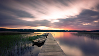 Dawn dusk boat dock sunset - bernd fasching free wallpaper