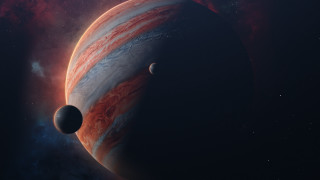 Red planet starry sky moon - planet free wallpaper