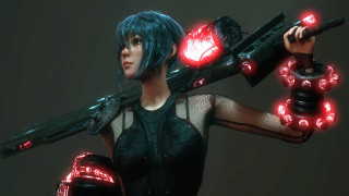 Eve ryder cyberpunk blue hair - a helmet free wallpaper