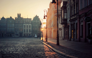 Street light sunset birds magicrealism - a few bird free wallpaper