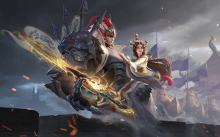 Woman giant robot sword battle - a woman riding free wallpaper