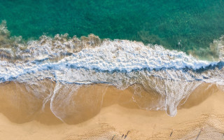 Beach waves sand sky ocean - wave free wallpaper